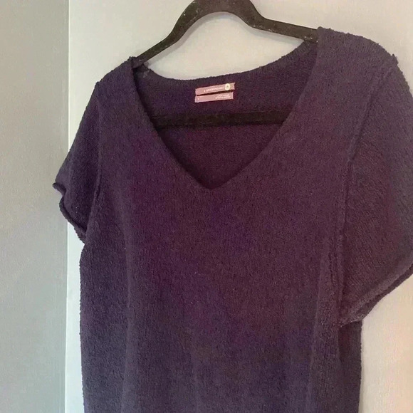 Anthroplogie women’s navy blue short sleeve knit top - small - Picture 4 of 7